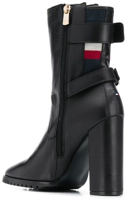 Tommy Hilfiger Tricolour-Stripe Buckled Boots