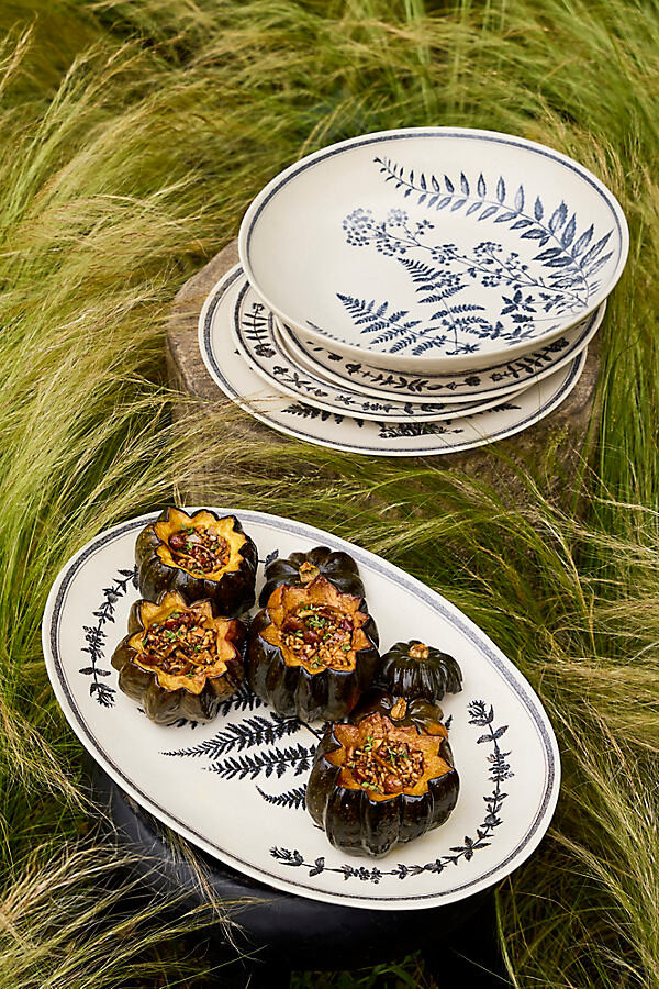 Black Fern Stoneware Oval Serving Platter at Terrain