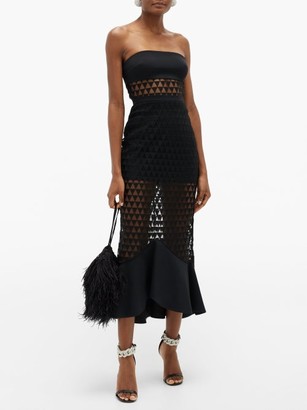 David Koma Strapless Triangle-tulle And Cady Dress - Black