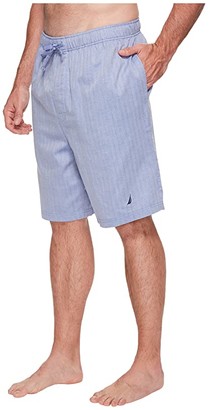 Nautica Big Tall Herringbone Sleep Shorts (Blue Bone) Men's Pajama
