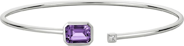 Diamond Select Cuts 14K Diamond .03 Ct. & 1.30 Ct. Amethyst Bangle
