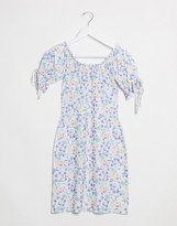Thumbnail for your product : Wednesday's Girl mini dress with tie sleeves in vintage floral