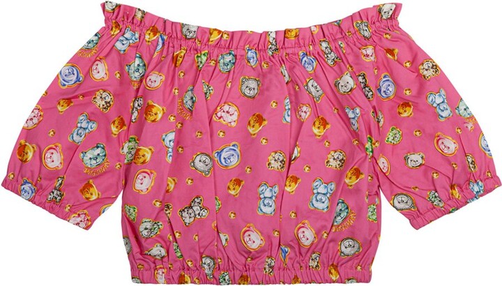 MOSCHINO BAMBINO Teddy Bear Printed Logo Embellished Shorts Set