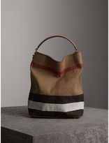 Thumbnail for your product : Burberry Medium Canvas Check Hobo Bag, Brown