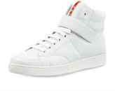 Thumbnail for your product : Prada Avenue Leather Hi-Top Napa Sneaker, White