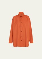 Thumbnail for your product : eskandar Slim A-Line Two Collar Shirt with Stepped Insert (Long Length)