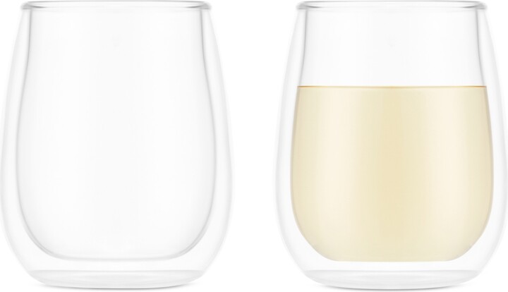 Bodum Skal Double-Walled White Wine Glasses, Set of 2