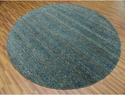 Hokku Designs 8'x8' Green Hand Knotted Kohinoor Herrita 100% Wool Round Oriental Rug 7AA7EB6EA4DE4C34A17A27CB651D60CD