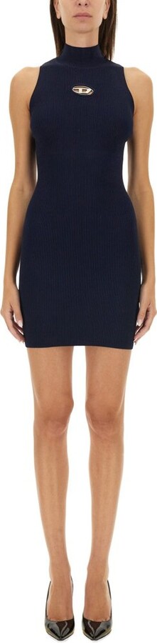 Diesel M-Onervax Mock-Neck Ribbed Dress