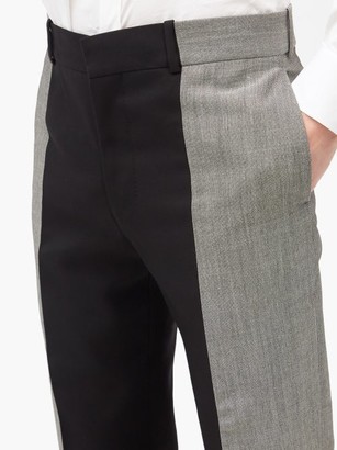 Alexander McQueen Colour-block Wool And Mohair-blend Suit Trousers - Black