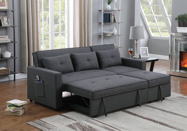Ecostruct 80'' L-Shape Convertible Sleeper Sectional Sofa with Pull-Out ...
