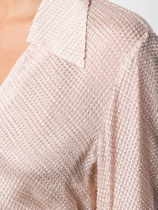 Fendi V-neck textured shirt
