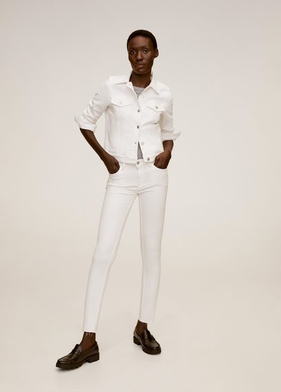 mango white denim jacket