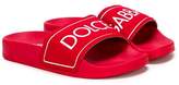 Thumbnail for your product : Dolce & Gabbana Kids logo print pool slides