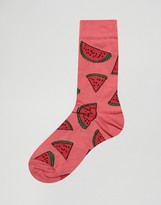 Thumbnail for your product : ASOS Socks With Cool Watermelon Design 3 Pack