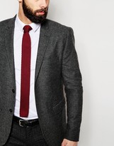 Thumbnail for your product : ASOS Knitted Tie In Burgundy