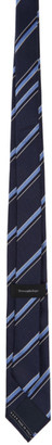 Ermenegildo Zegna Navy Silk Striped Tie