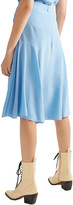Thumbnail for your product : Chloé Crochet-paneled Ruched Silk Crepe De Chine Skirt