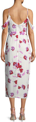 Bardot Sleeveless Floral-Print Midi Wrap Dress