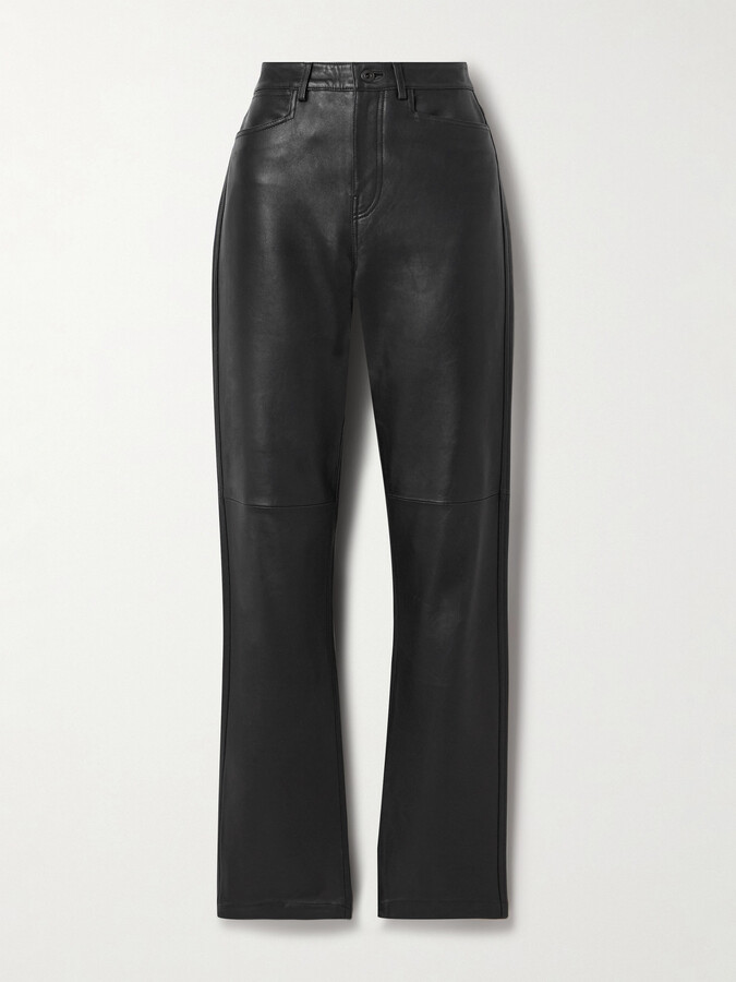 Proenza Schouler White Label Maxine Paneled Leather Straight-leg Pants - Black