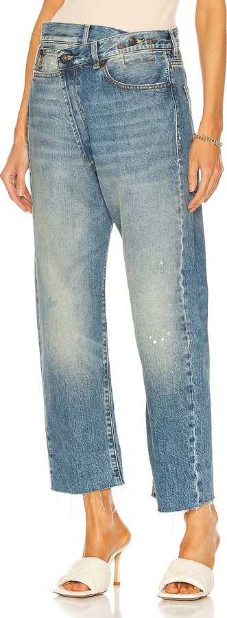 R 13 Crossover Straight Leg in Denim-Medium
