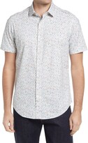 Thumbnail for your product : Bugatchi OoohCotton Knit Short Sleeve Button-Up Shirt