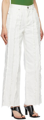 TheOpen Product White Paneled Raw Edge Jeans