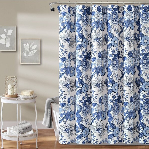 Lush Decor SydneyShowerCurtainNavy/White-LushDécor