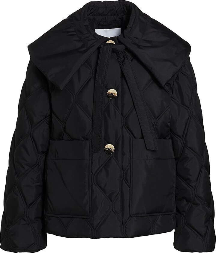 ★Ganni★ Belted big collar coat black F8486252 F8486252FW23 MUSINSA | GANNI Belted Big Collar Coat - Black / F8486252