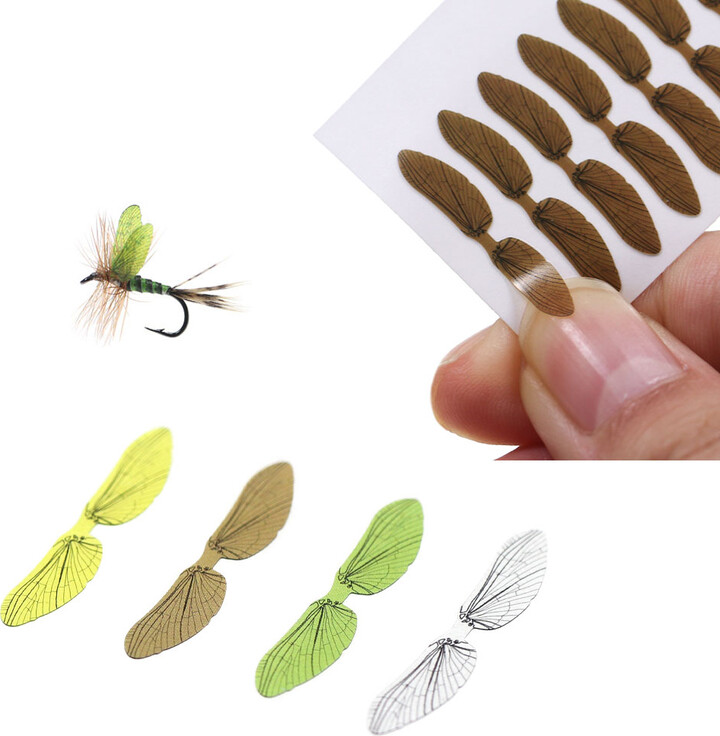 NONE 1Sheet Pre-cut Realistic Mayfly Wings Fly Tying Material Insect Wings For Dry Fly Stonefly Mayfly Fly Nymphs Trout Fishing Lures