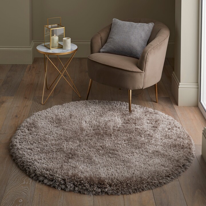 Dunelm Jewel Shaggy Circle Rug Mink Brown ShopStyle