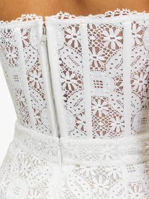 Alexander McQueen Endangered Flower Cotton-crochet Bustier Top - White