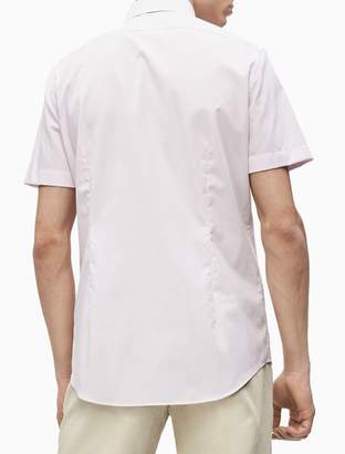 Calvin Klein Slim Fit Striped Easy-Iron Short Sleeve Shirt