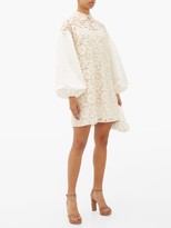Thumbnail for your product : Valentino Balloon-sleeve Lace Mini Dress - Ivory