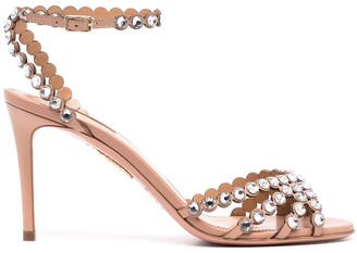 Aquazzura Tequila 85mm Crystal Embellished Sandals Shopstyle
