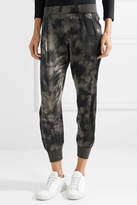 Thumbnail for your product : ATM Anthony Thomas Melillo Tie-dyed Crinkled Silk-charmeuse Tapered Pants - Black