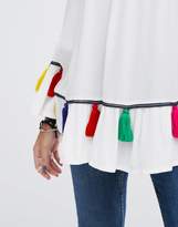 Thumbnail for your product : Noisy May Off the Shoulder Woven Top with Multi Tassles
