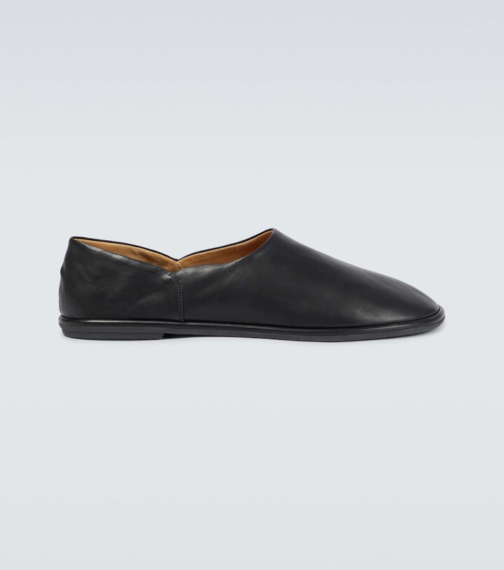 The Row Canal slip-on leather shoes - ShopStyle