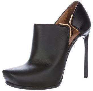 Lanvin Leather Pointed-Toe Booties