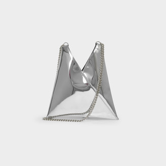 MM6 MAISON MARGIELA Japanese Crossbody With Metallic Chain In Silver Synthetic Leather