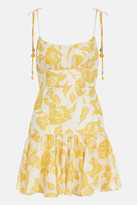 Thumbnail for your product : Zimmermann Yellow Floral Bells Fit Flare Mini Dress