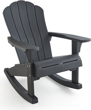 Keter Everest Adirondack Rocking Chair Durable Weatherproof Outdoor Furniture for Porch and Backyard (Choose Color)