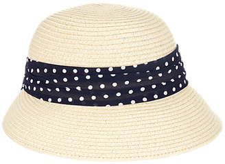 Marks and Spencer M&s Collection Spotted Scarf Trim Cloche Hat