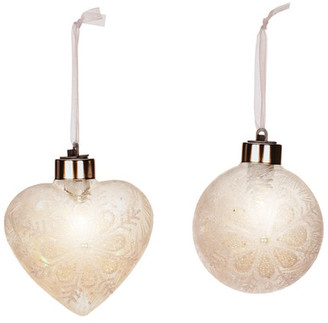 Mark Roberts Frosted LED Ornaments - Set of 2