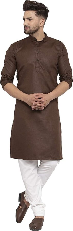 FASHIONZAADI Indian Men's Cotton Kurta Pyjama Set Casual Office Wear ...