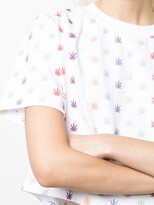 Thumbnail for your product : Lhd leaf-print cotton T-shirt