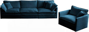 Latitude Run 2-Piece Upholstered Sofa Living Room Sectional Sofa Set Modern Sofa Couches Set  Deep Seat Sofa For Living Room Apartment 1+3 Seat Chenille
