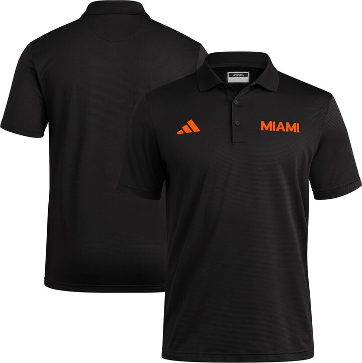 Adidas Men's Black Miami Hurricanes Ultimate 365 Ottoman Polo Shirt