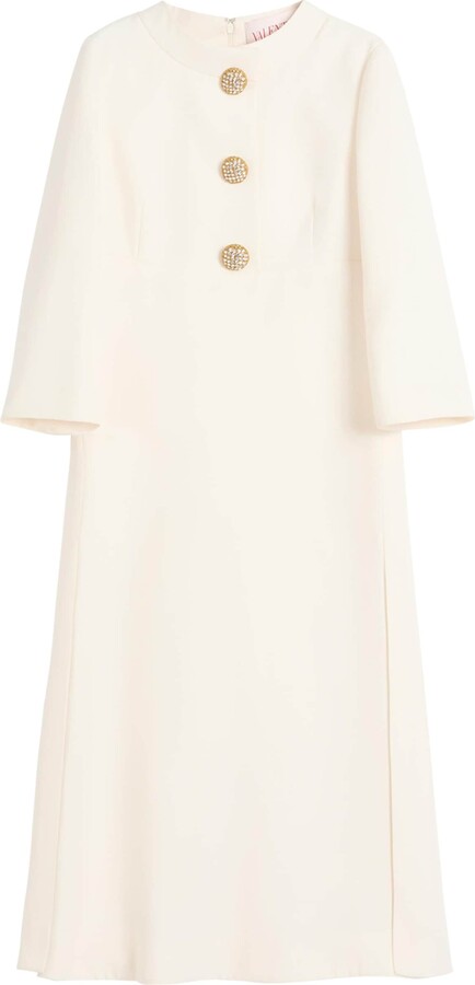 Valentino Virgin Wool-Silk Midi Dress