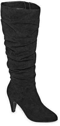Worthington Womens Lara Slouch Cone Heel Zip Boots